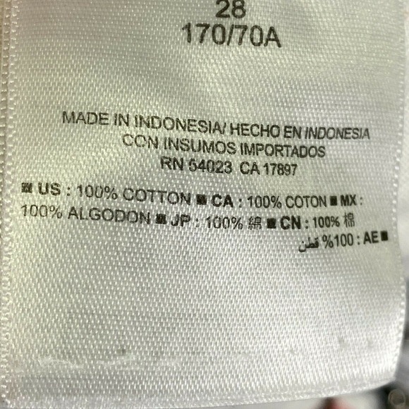 Old Navy Men's Shorts Chino Red White Blue Striped Flat Front Slim Size 28 - Picture 6 of 6